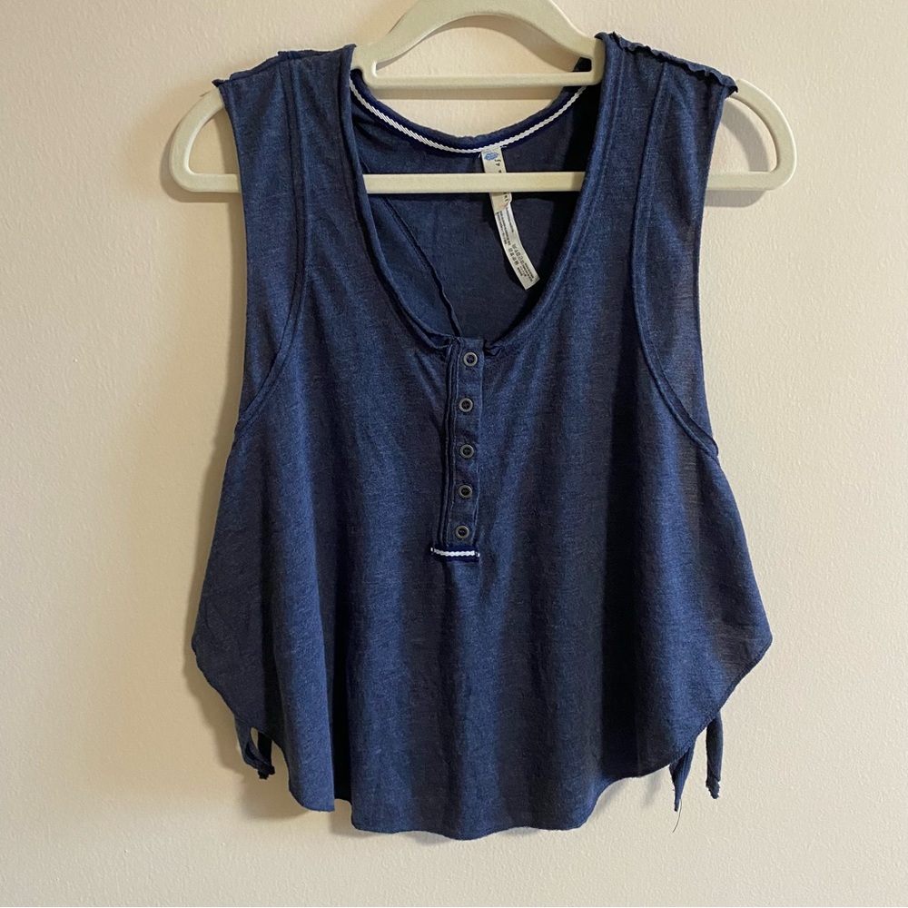 Fp movement navy blue boho tie tank XS